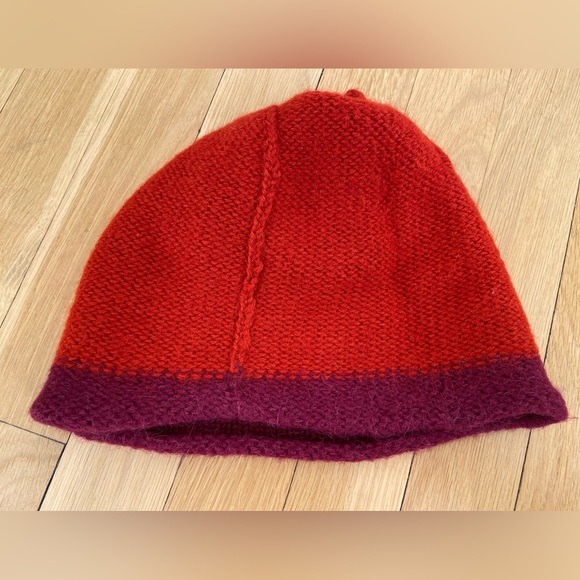 Handmade Alpaca Wool Peruvian Kitty Hat (Orange) - Picture 5 of 6